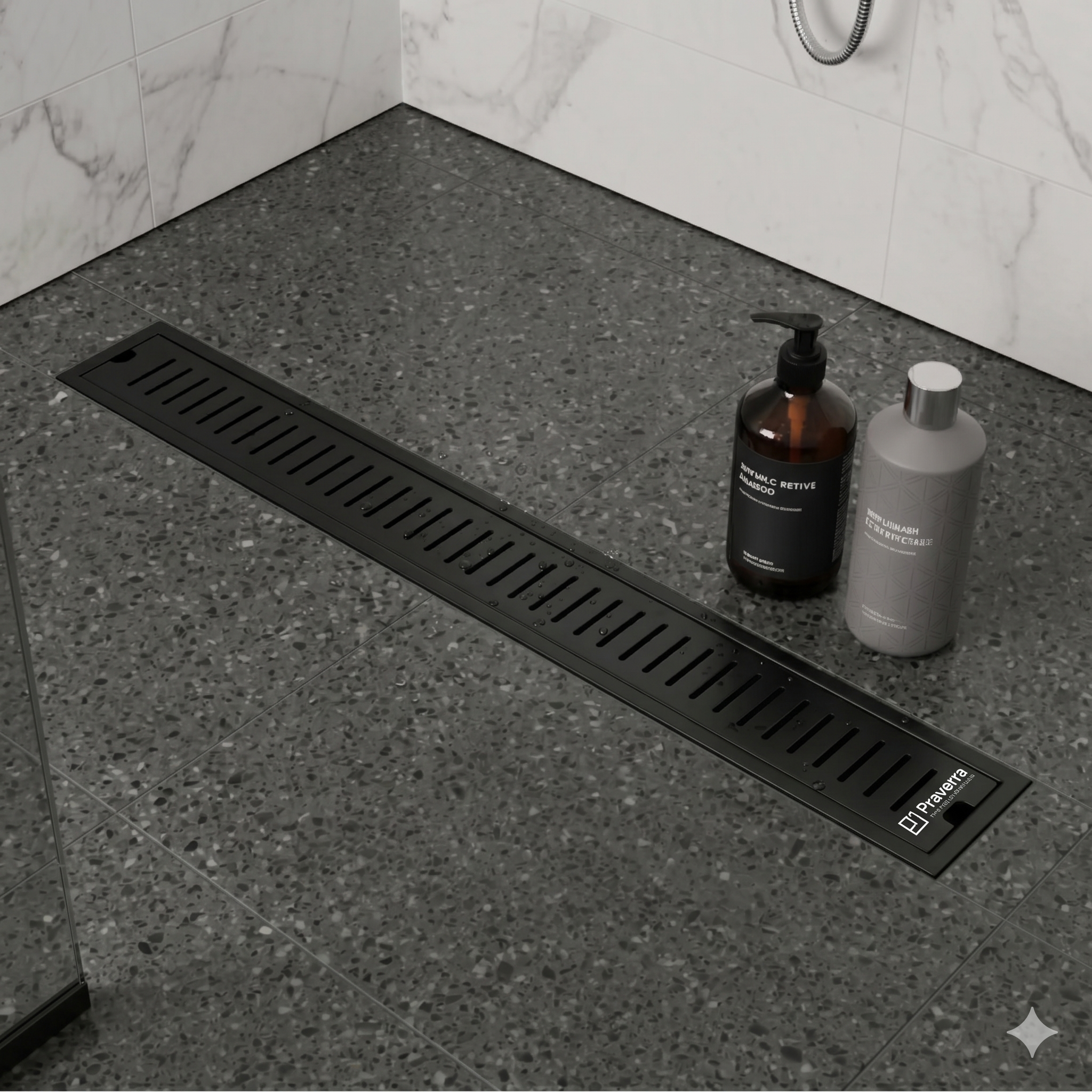 Praverra Shower Drainer Black view 3